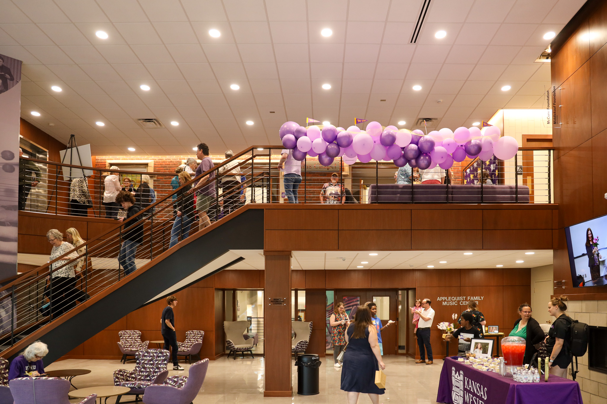 Lobby of Bieber Hall decorated