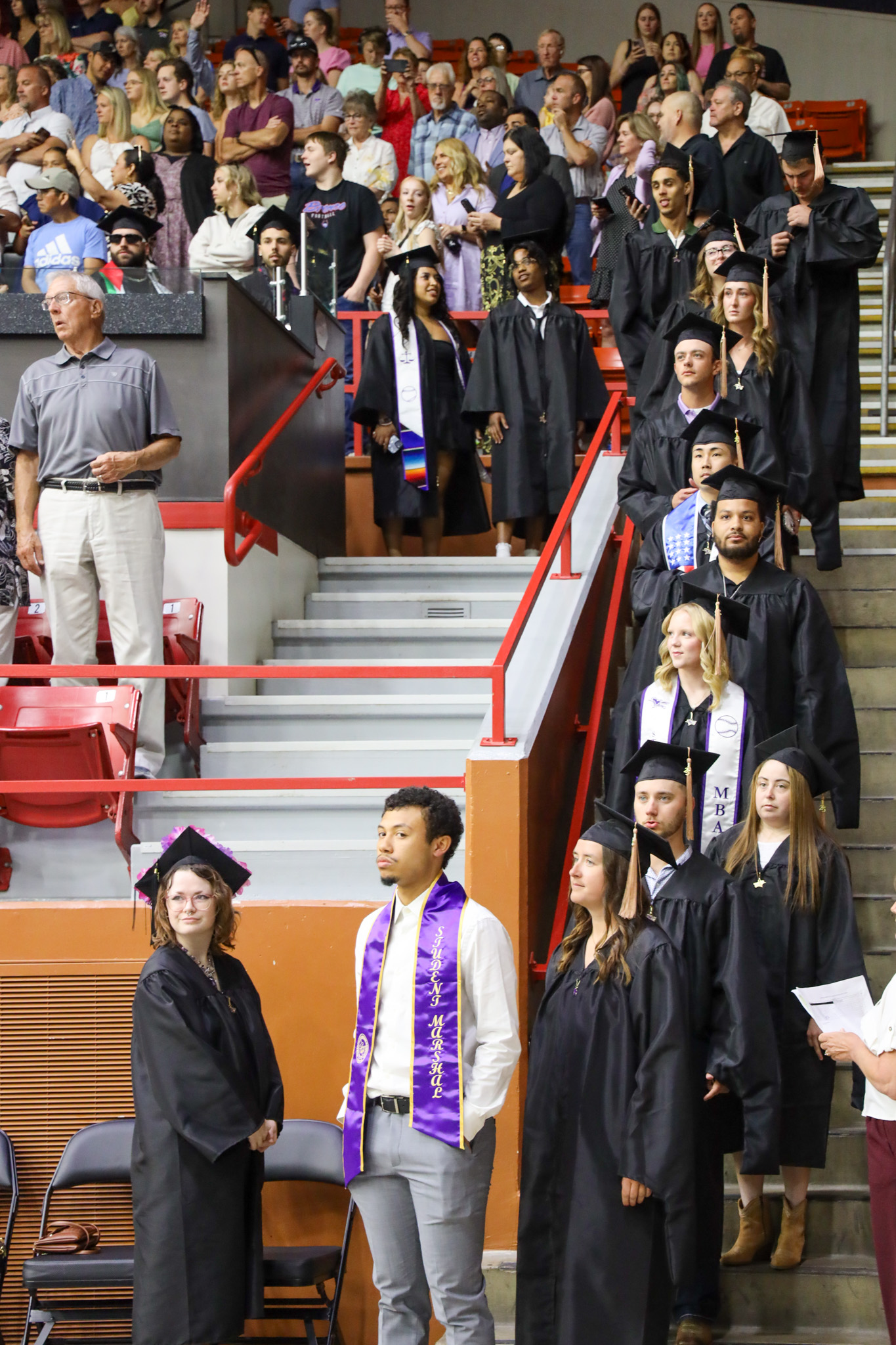 Students marching into commencement