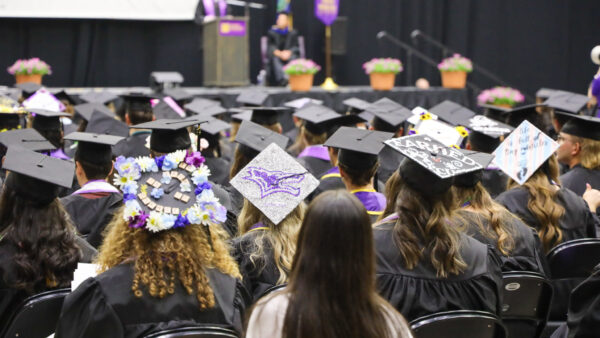 Angled shot of stage at commencement