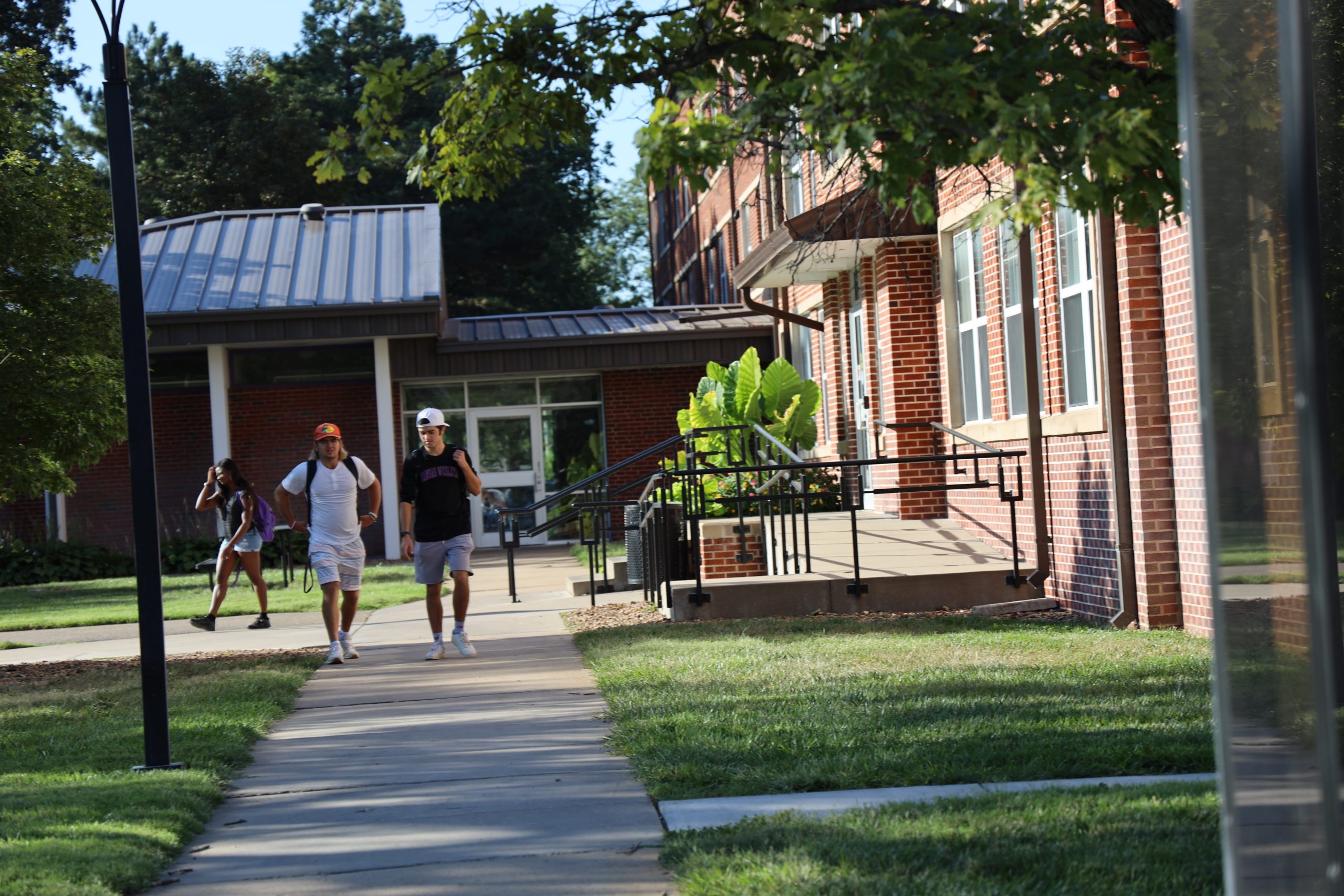 Students walking on campus