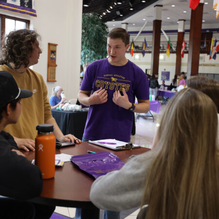 Students talking in SAC