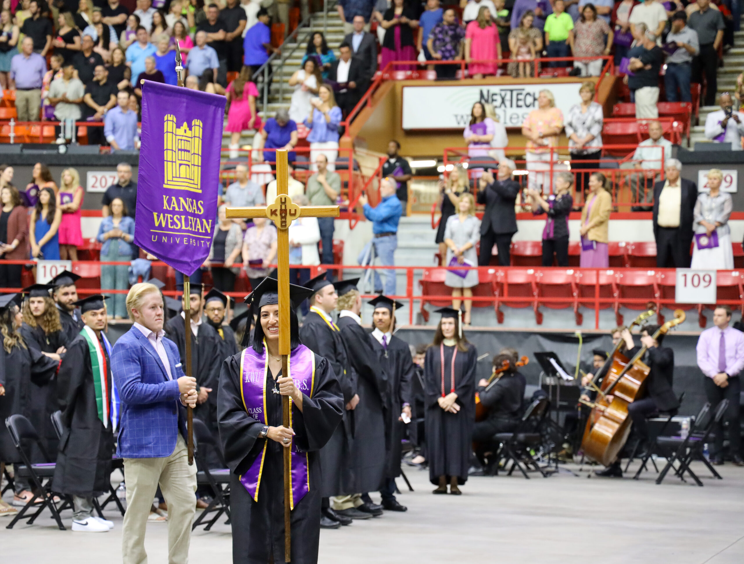 Graduates marching