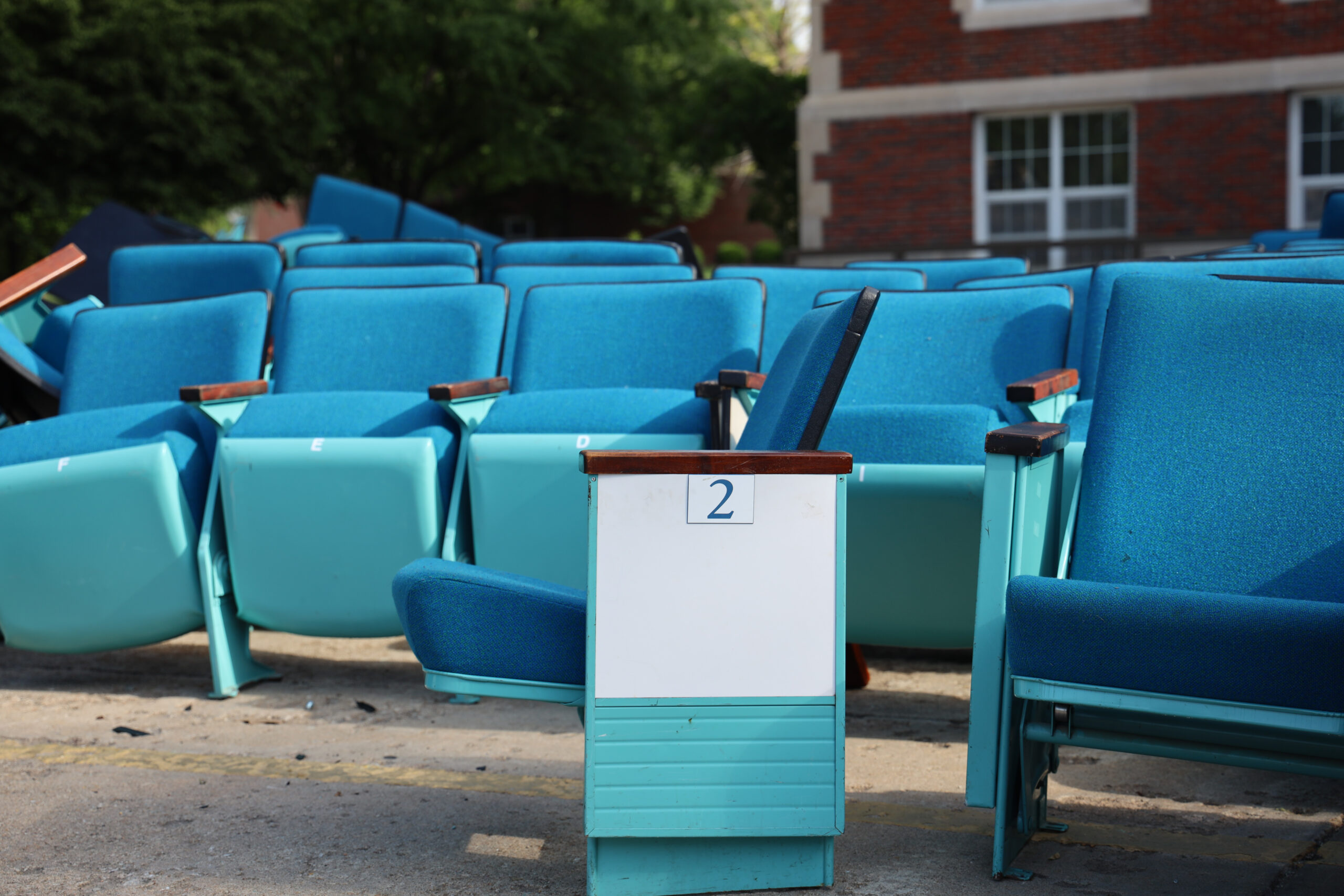 Chairs outside on parking lot