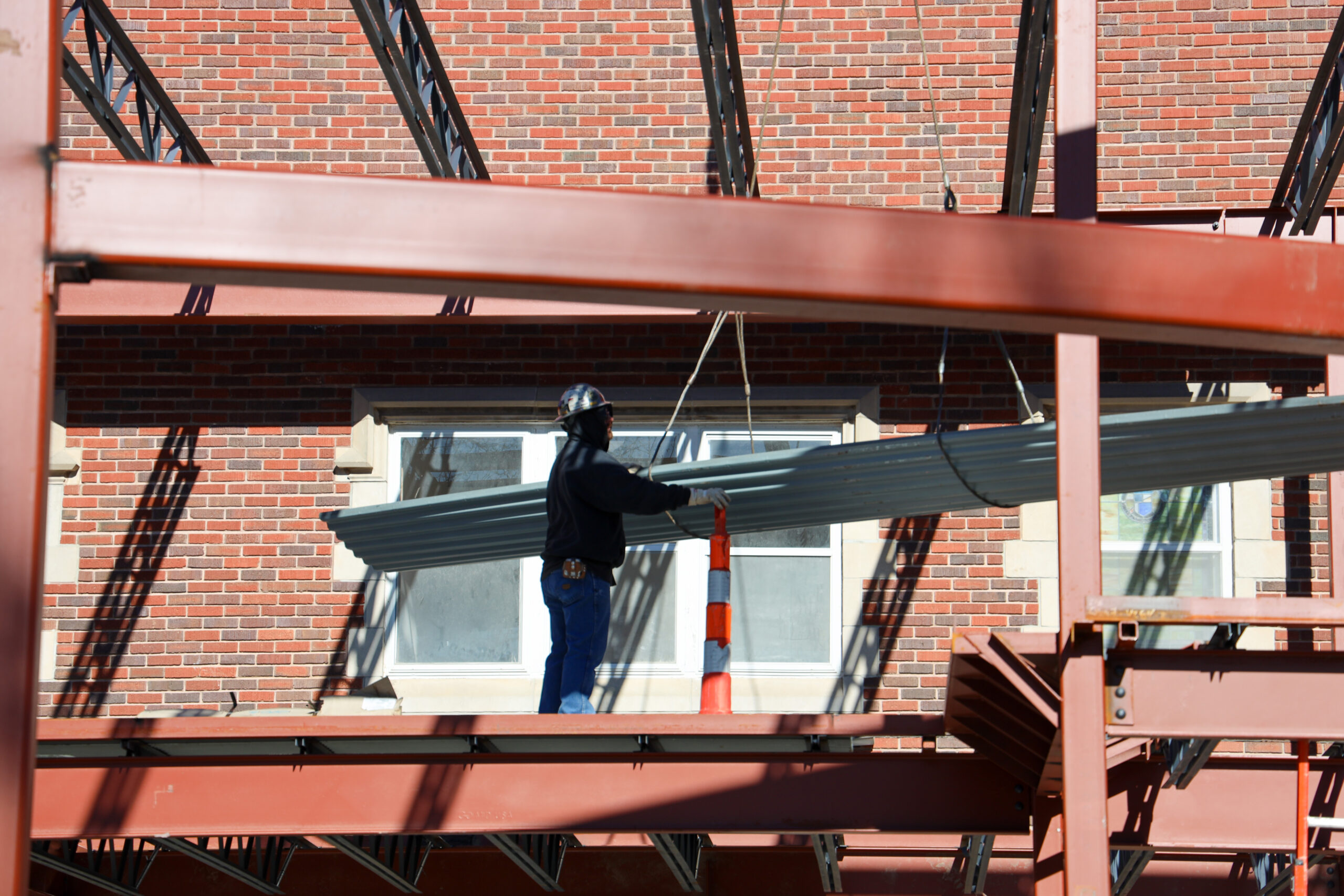 Man on construction equipment