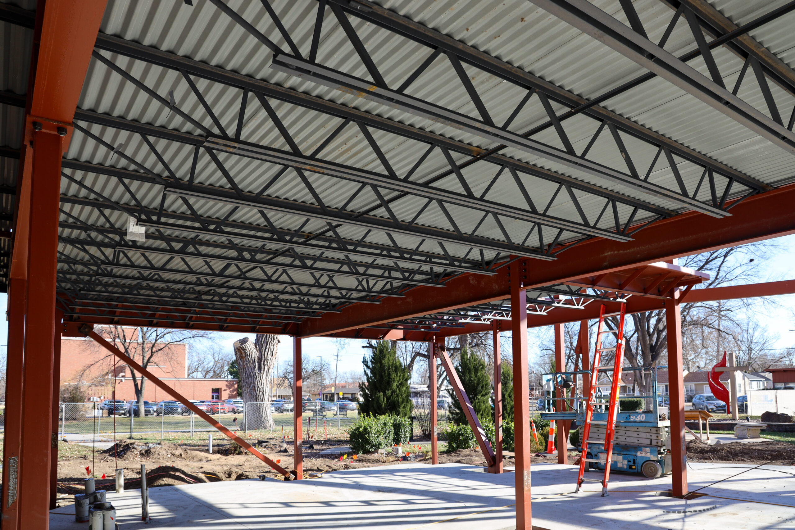 Construction work on Pioneer Hall