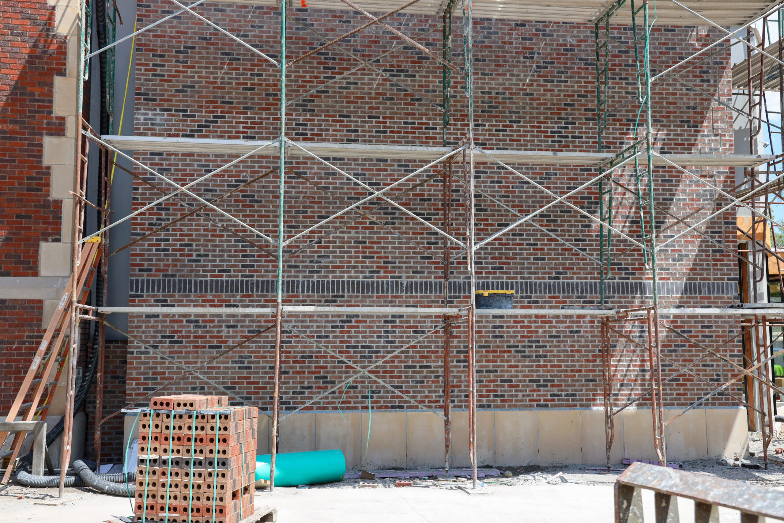 Scaffolding outside Pioneer Hall