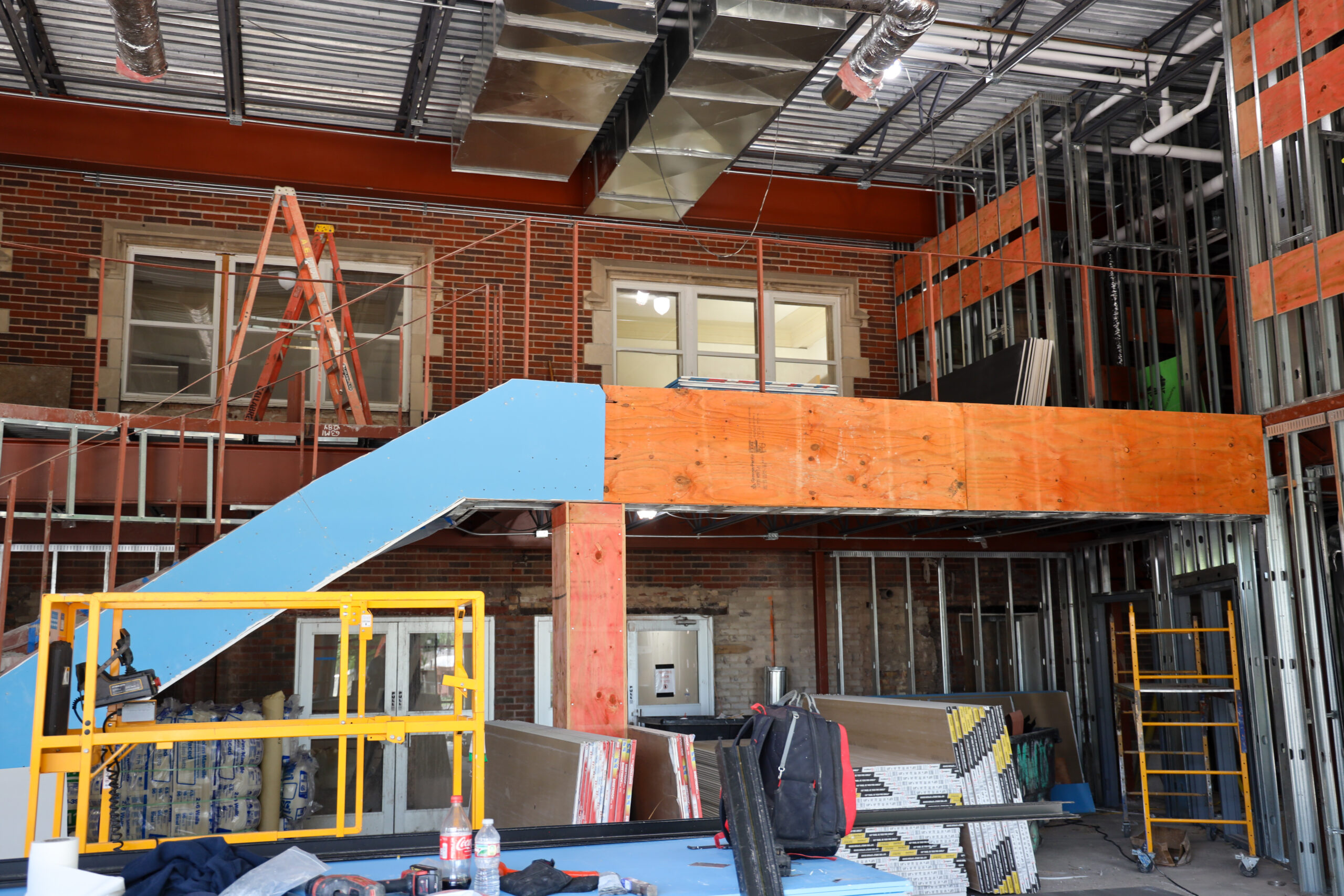 Construction on Pioneer Hall new entrance