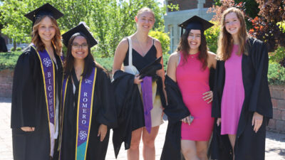 Women in various graduation attire