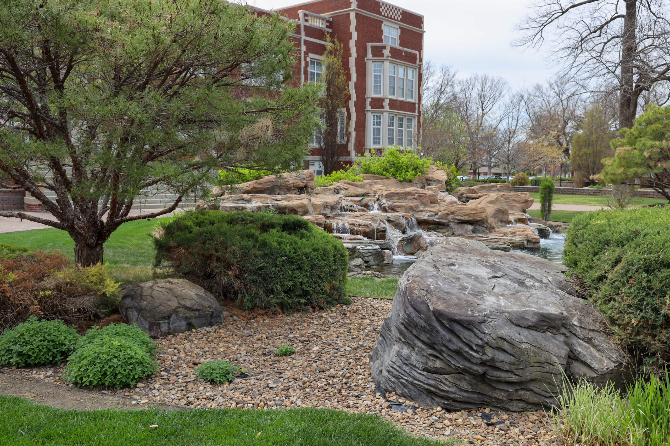 Fountain outside pioneer hall