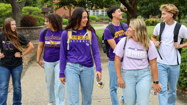 Students walking on campus