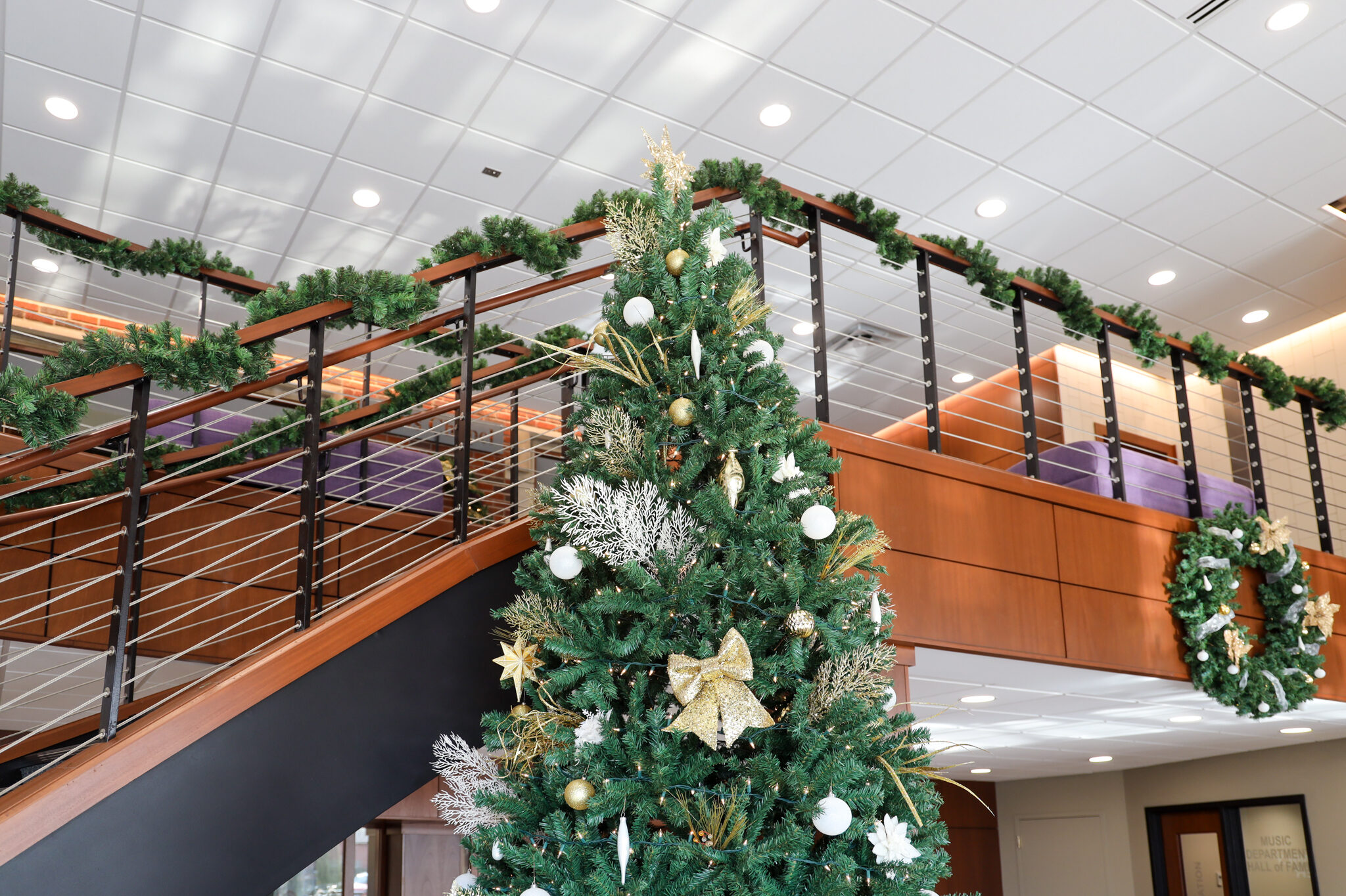 Christmas tree in Bieber lobby