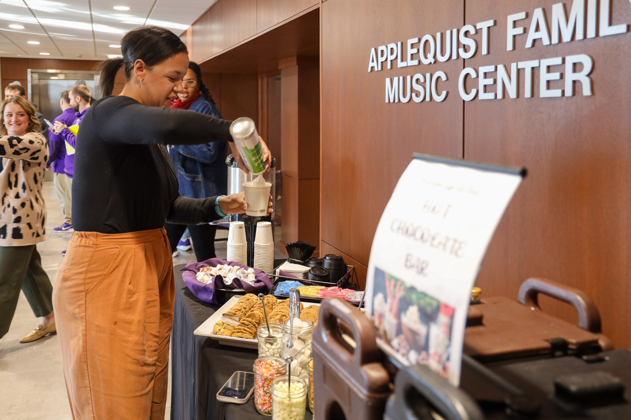Woman getting coffee