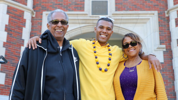 Student with family members
