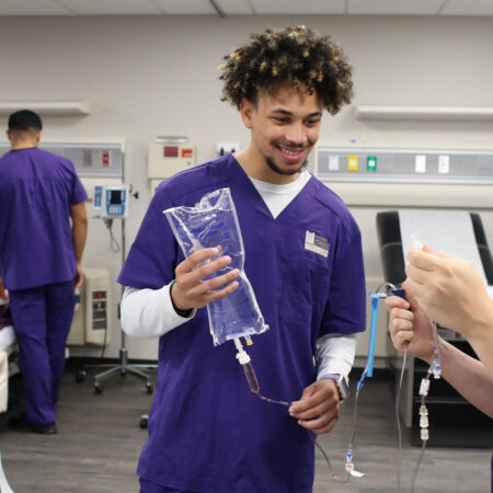 Nursing student in class