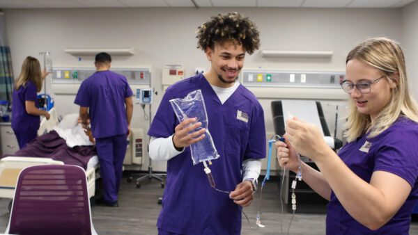 Nursing student in class