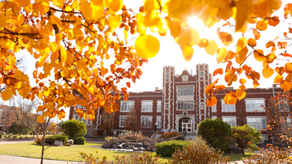 Fall Leaves and Pioneer Hall