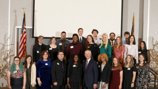 Students with Gov. Bill Graves