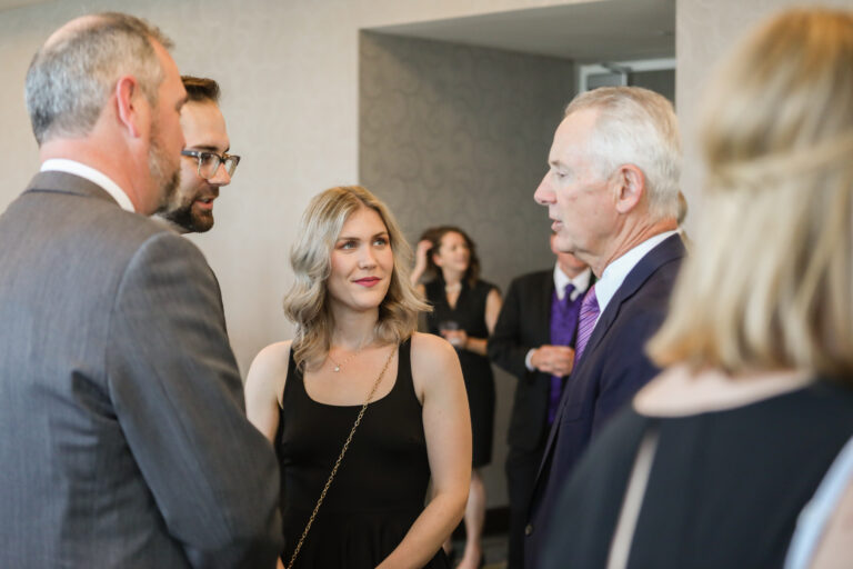 Group of people talking together