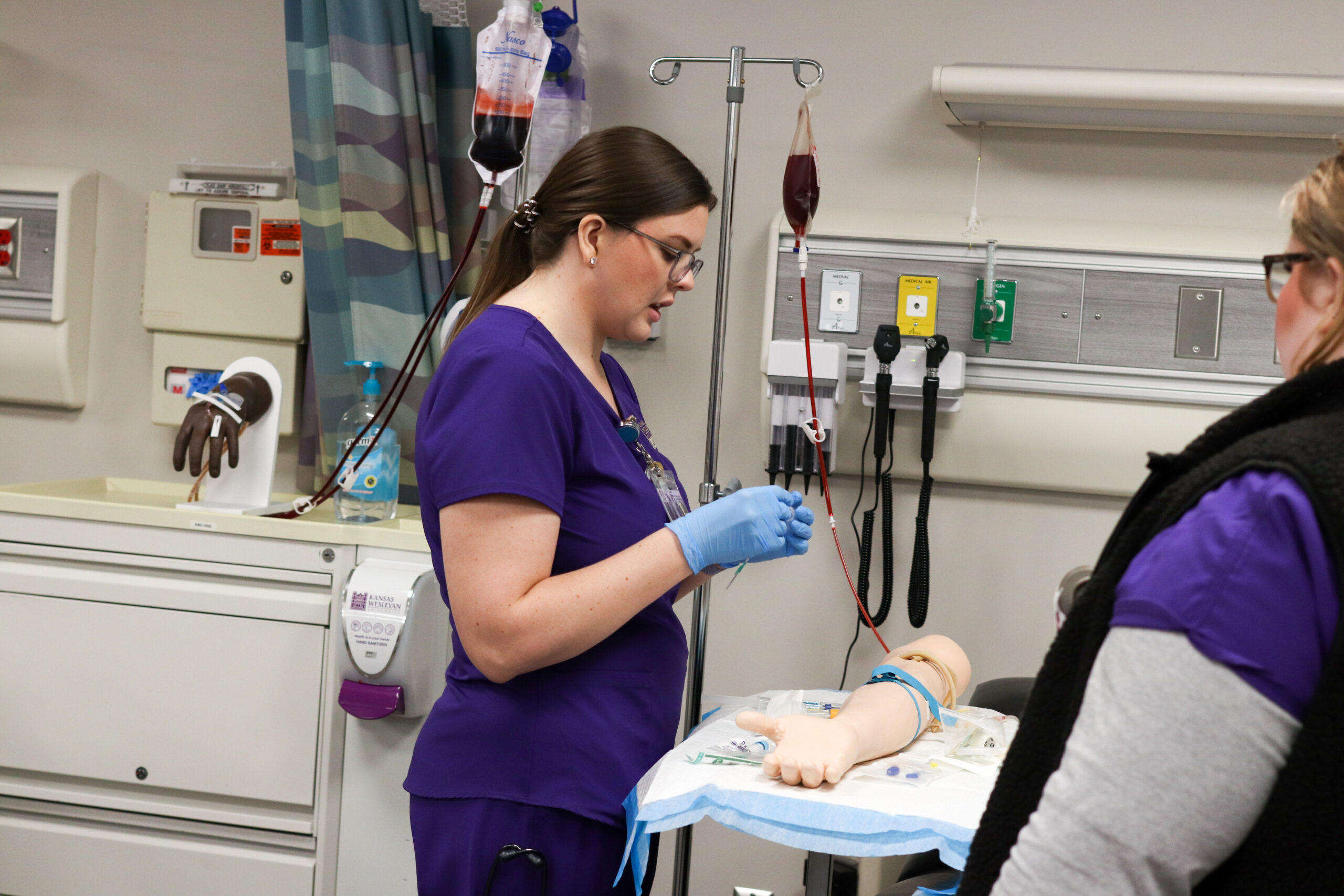 Performing simulated tests on a patient's arm