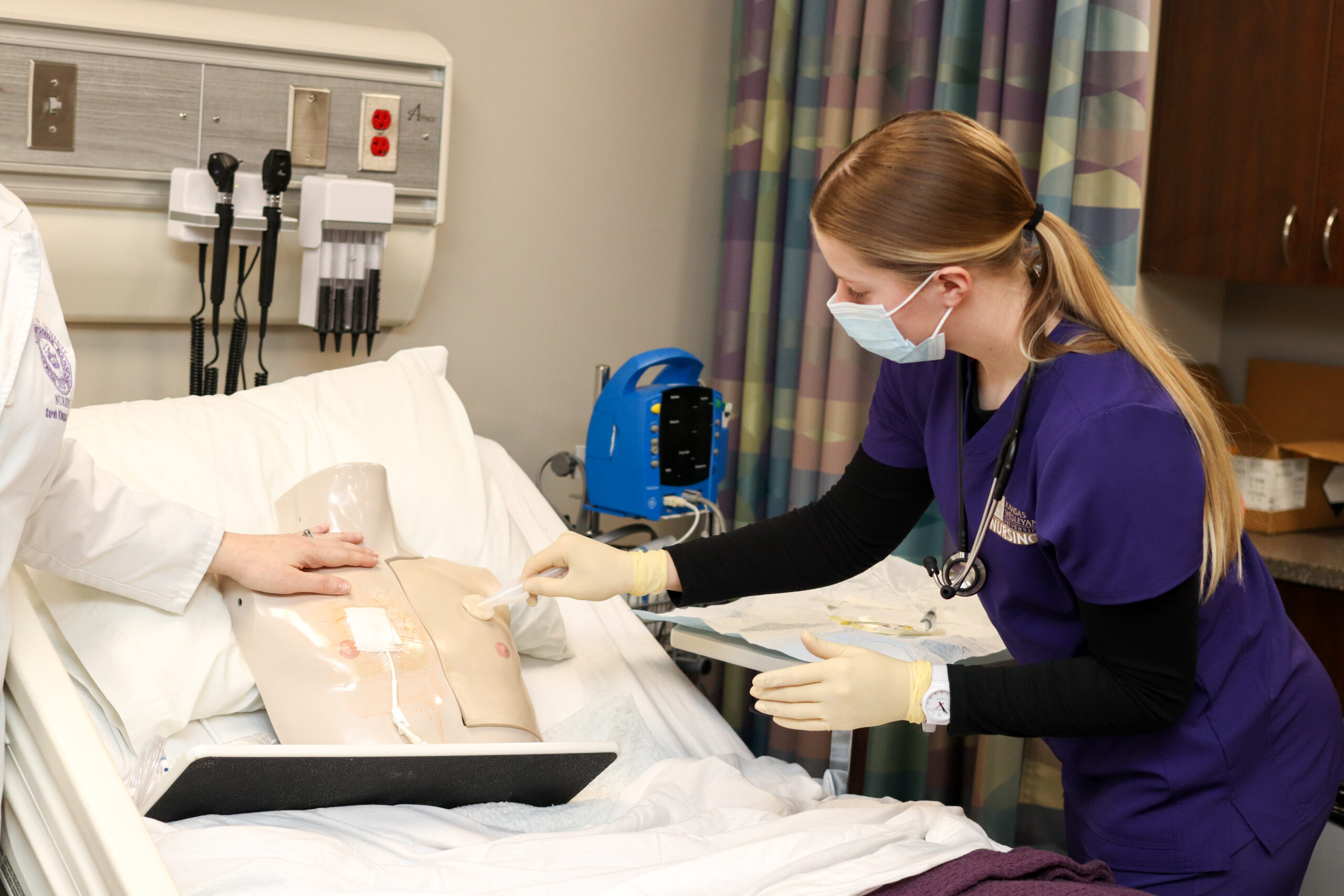 Student performing simulated tests
