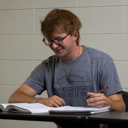 Student with textbook