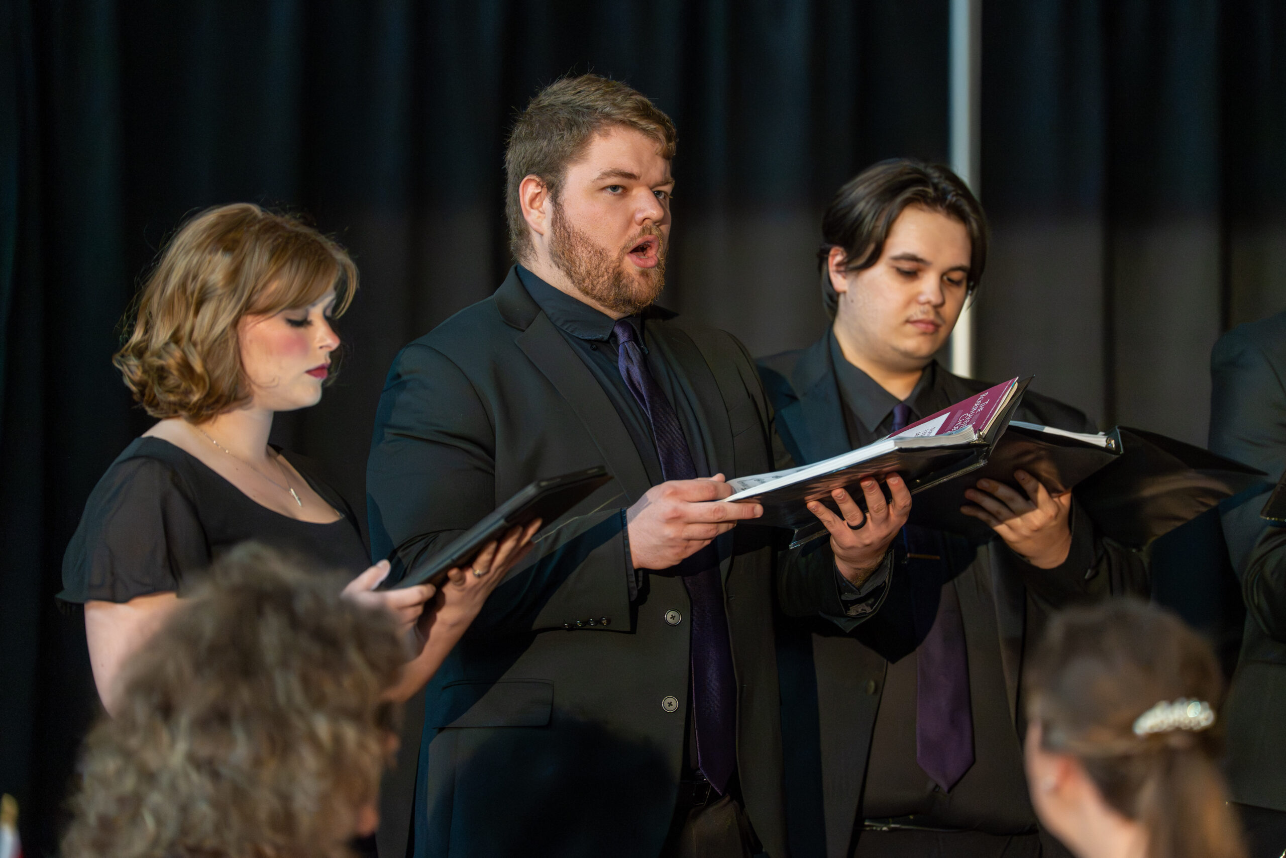 Students singing in choir