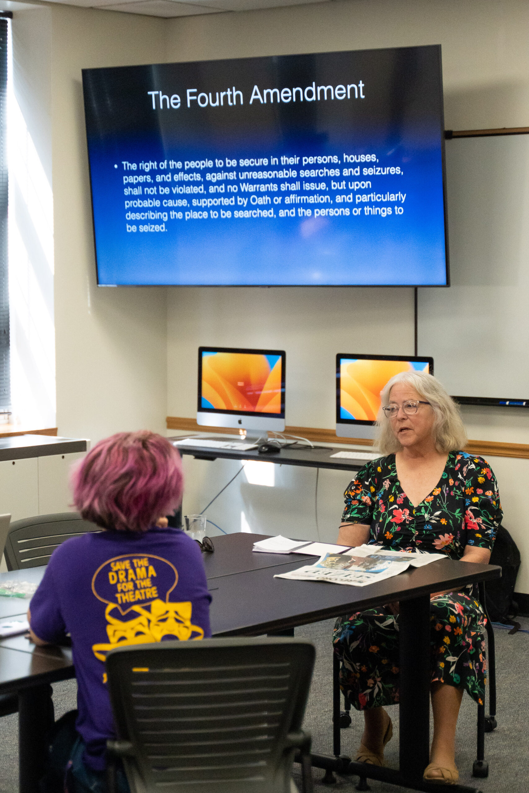 Speaker talking to students