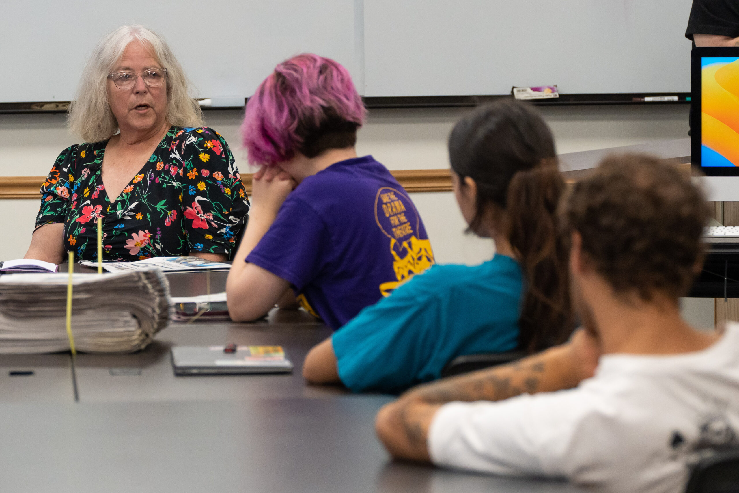 Speaker talking to students