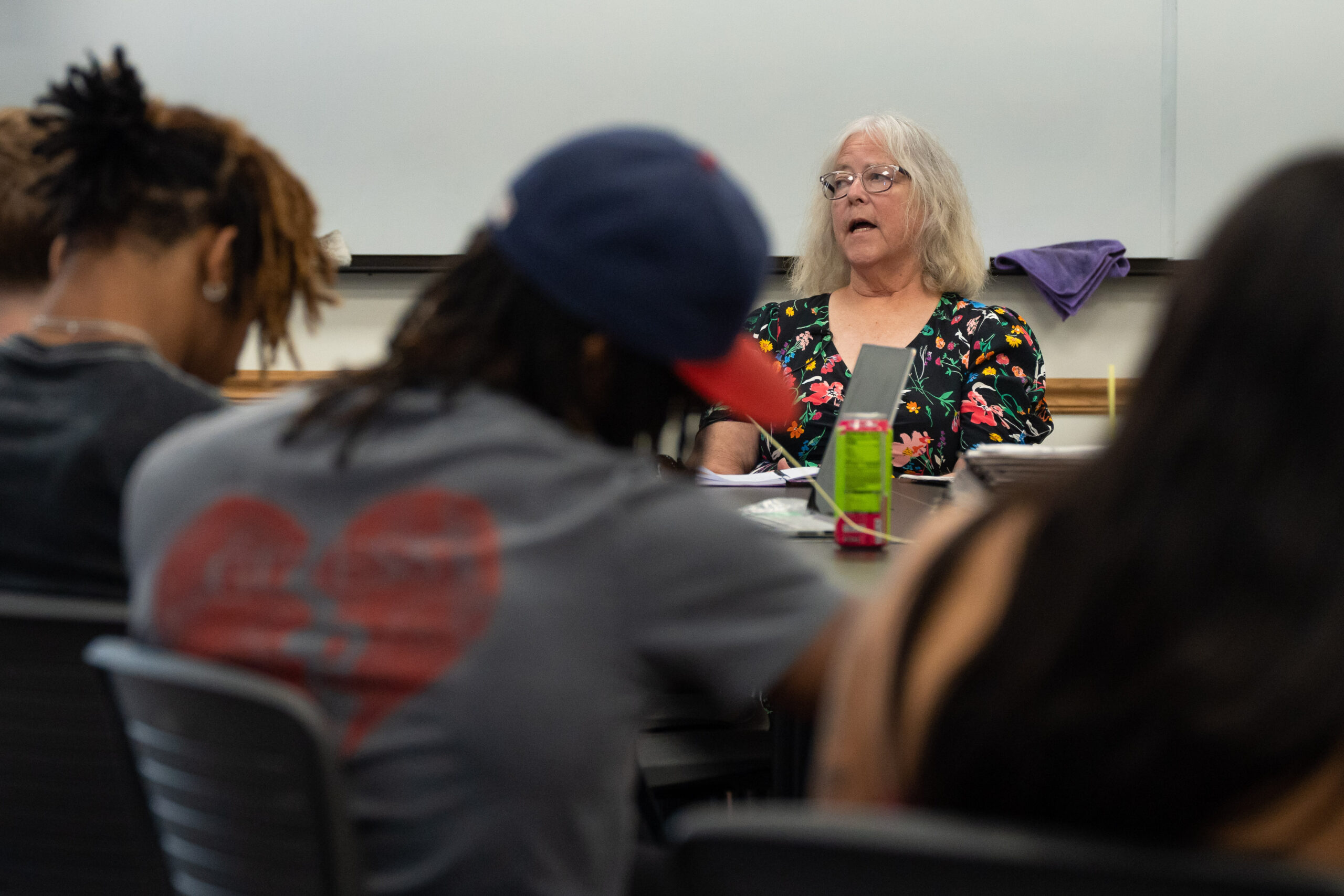 Speaker talking to students