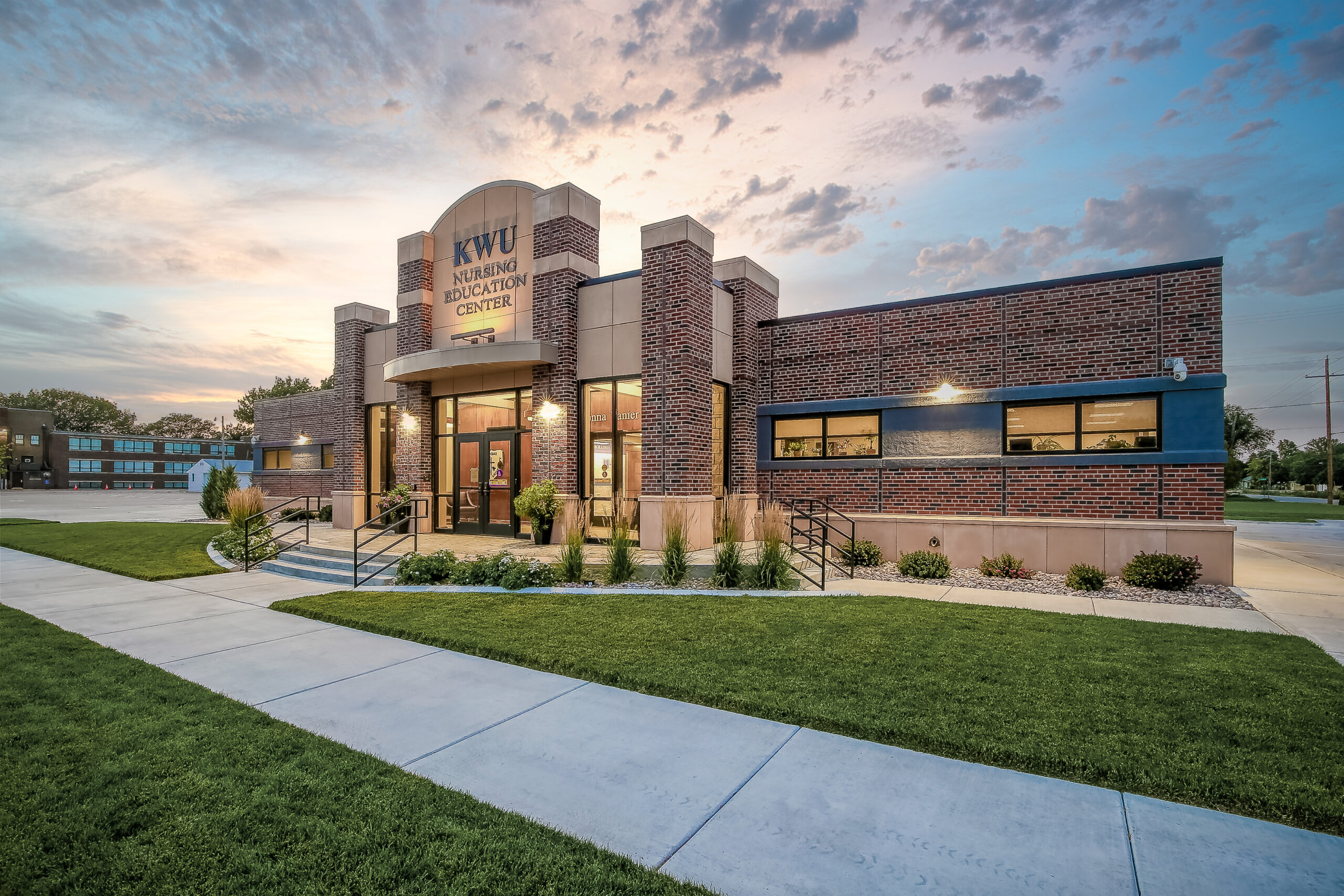 KWU Nursing Education Center at sunset