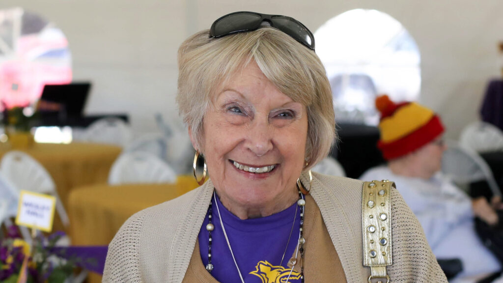 Woman smiling at camera