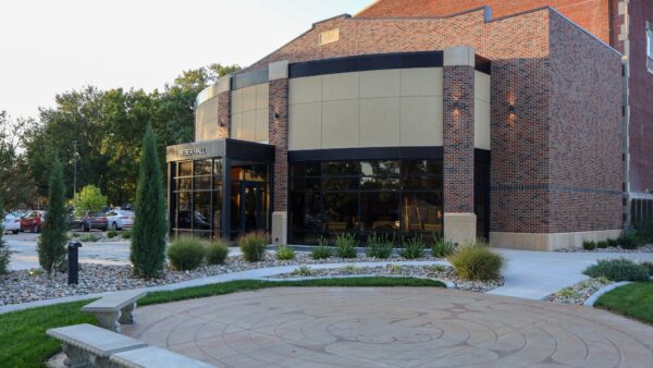 Exterior of Bieber Hall at an angle