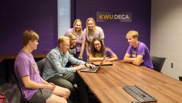 Students in DECA Practice Facility