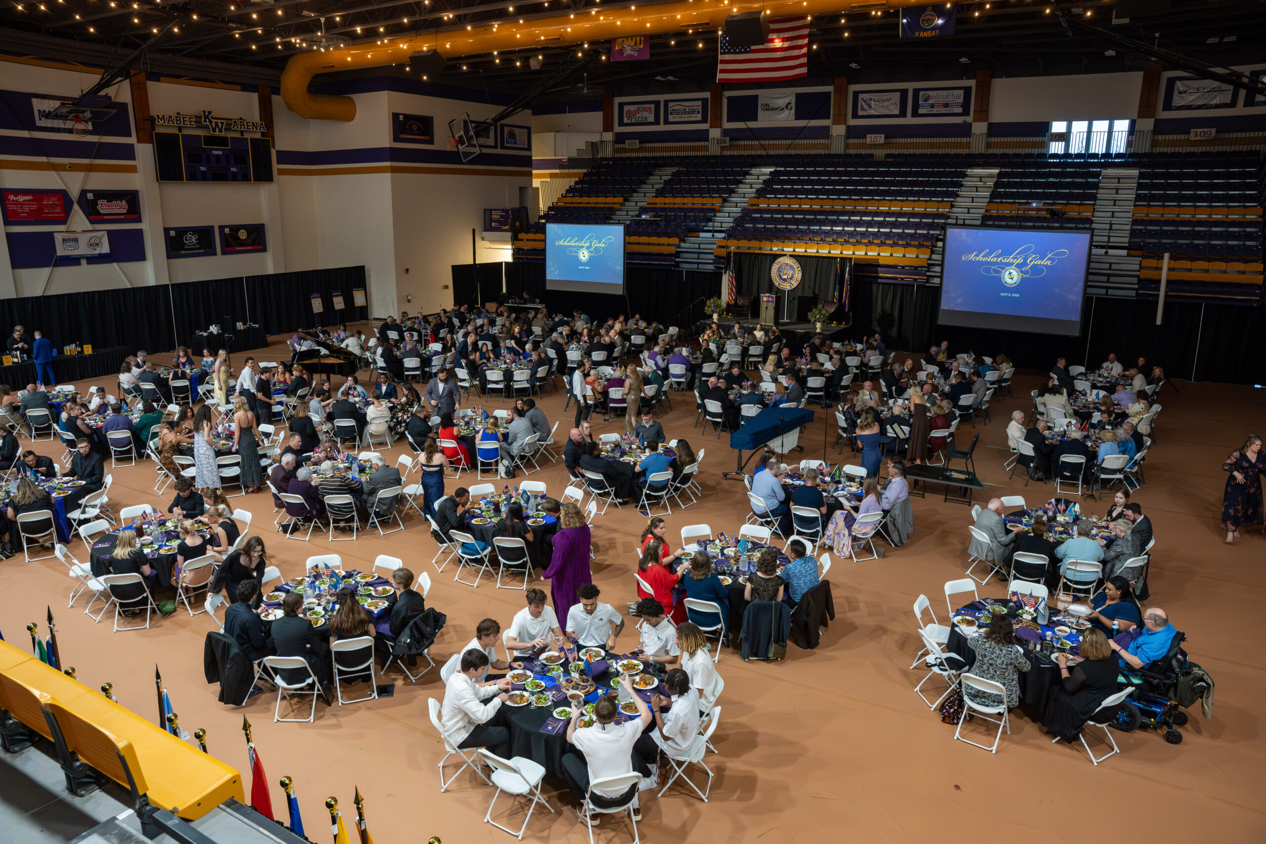 Overhead view of scholarship gala
