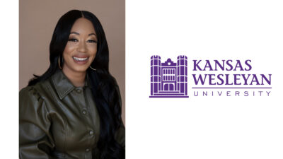 Woman head shot next to KWU logo