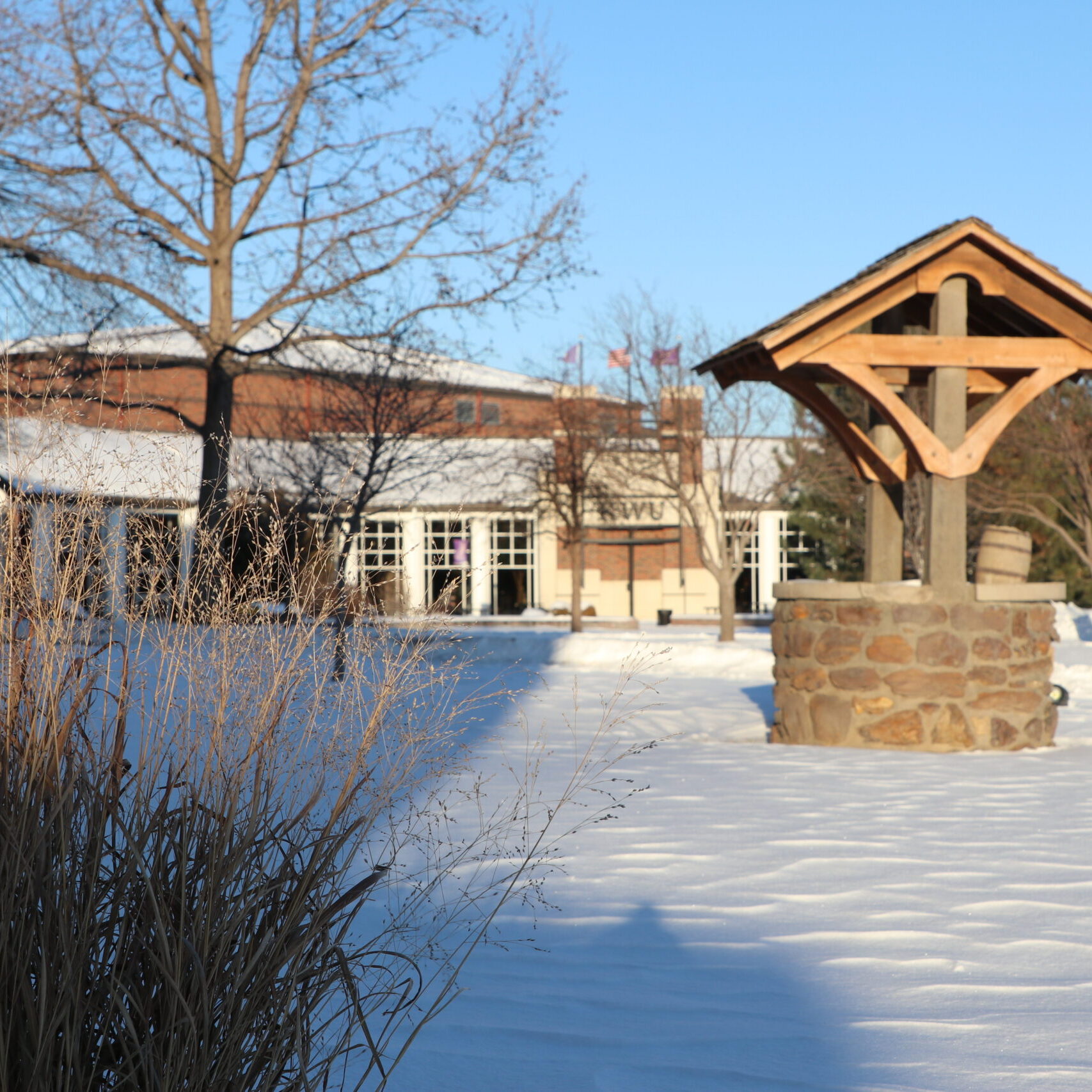 Space across campus covered in snow
