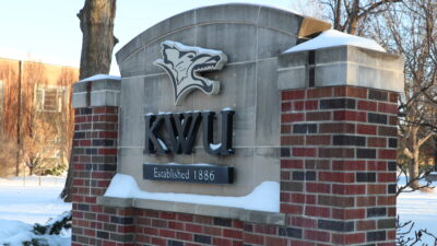 Snow on KWU sign
