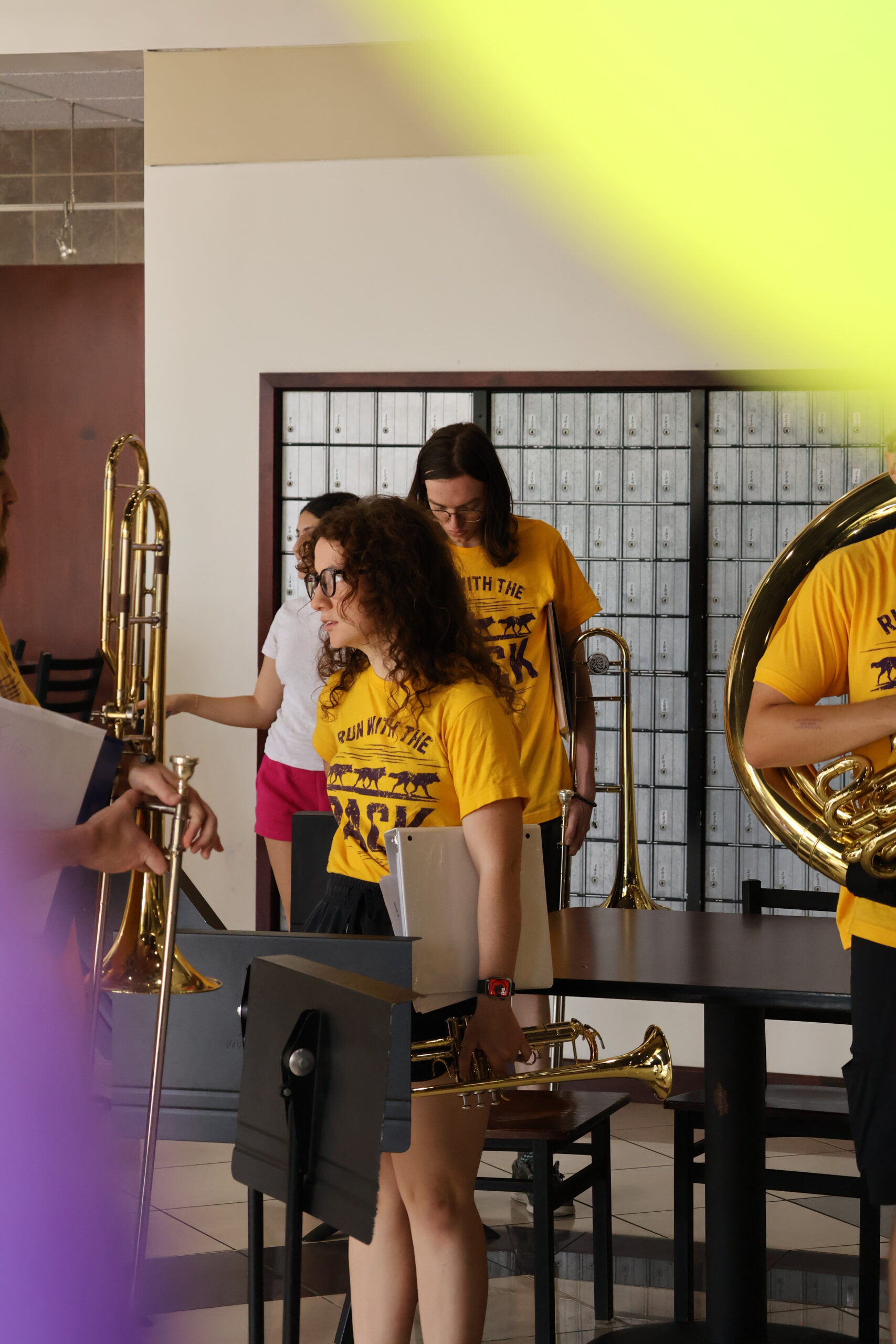 Band members preparing