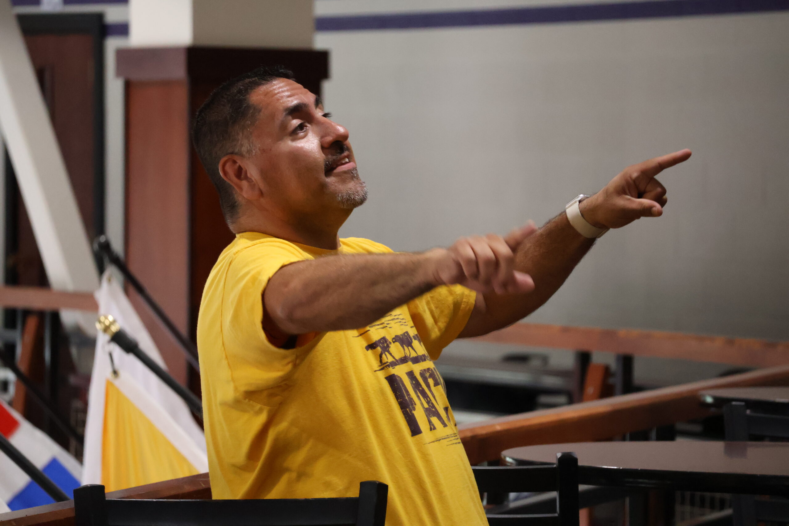 Man directing band