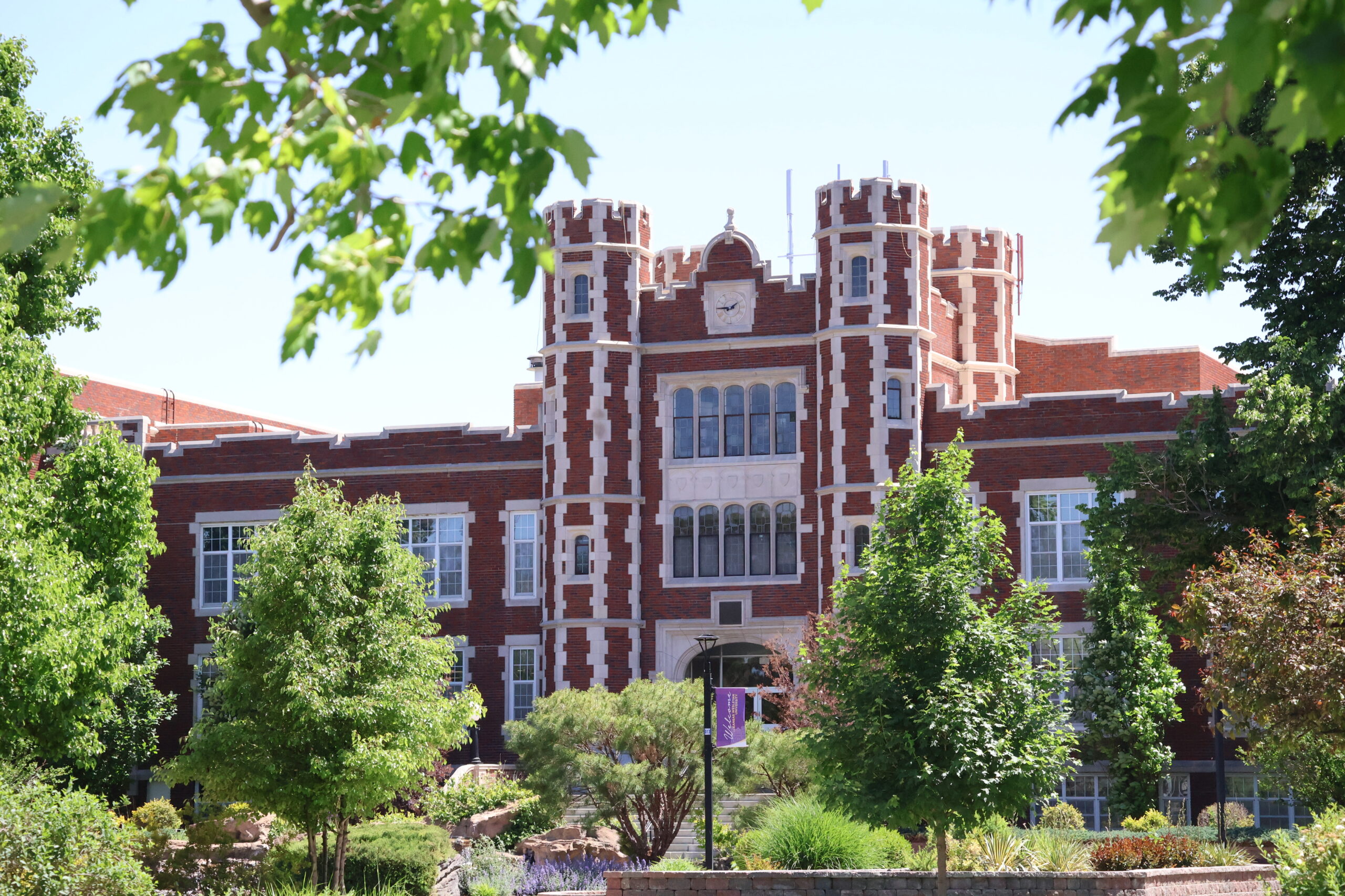 Angled shot of Pioneer Hall