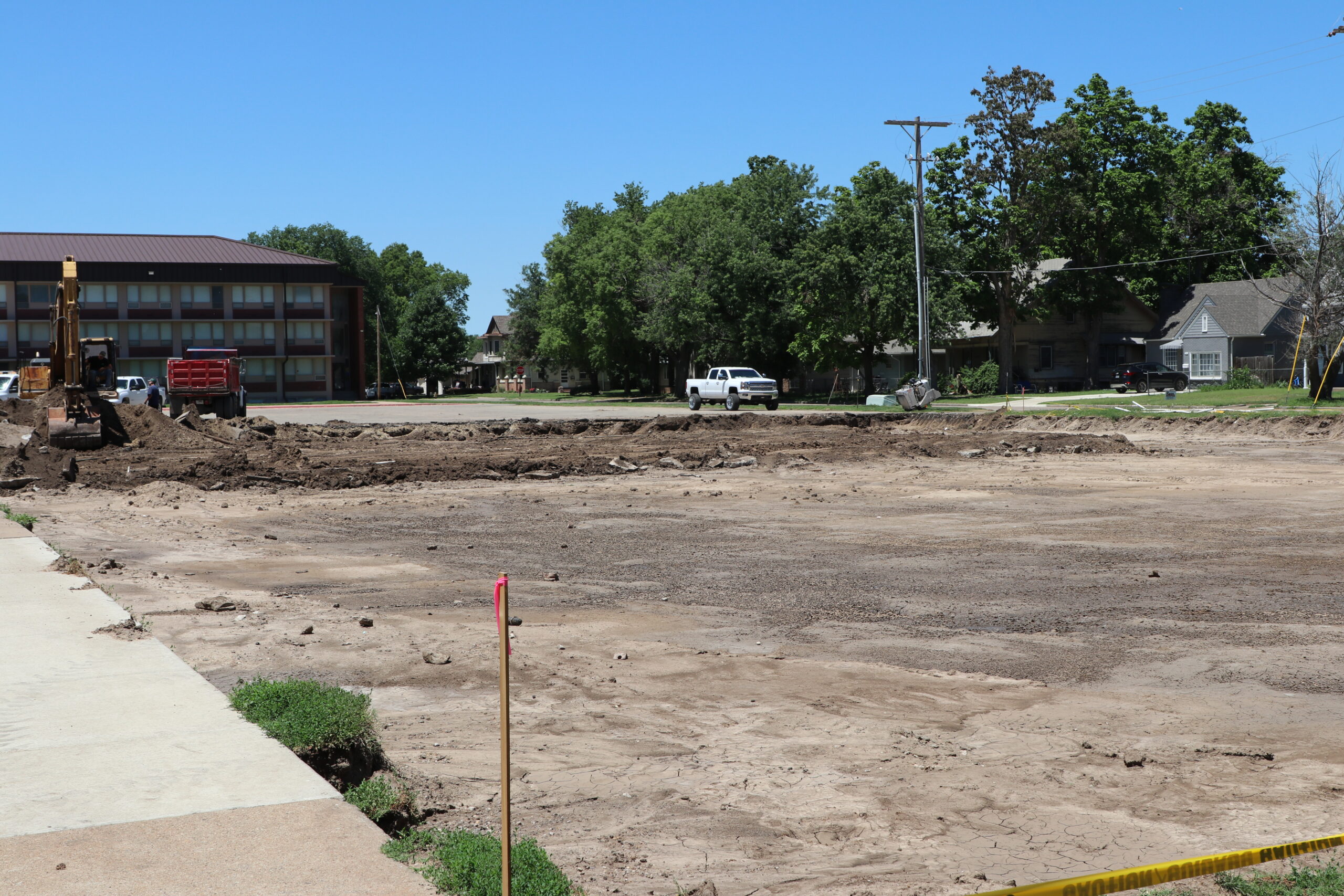 New parking lot, open dirt