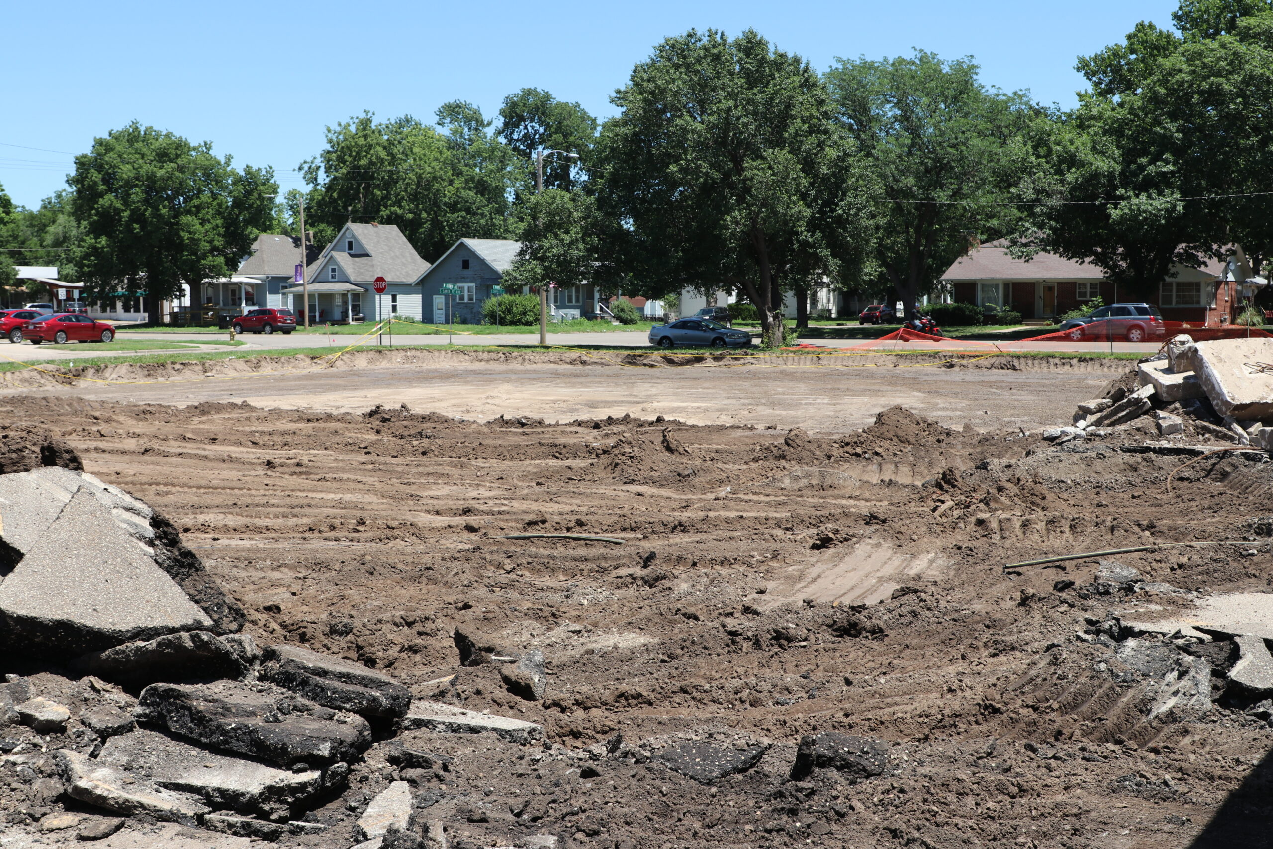 New parking lot, open dirt