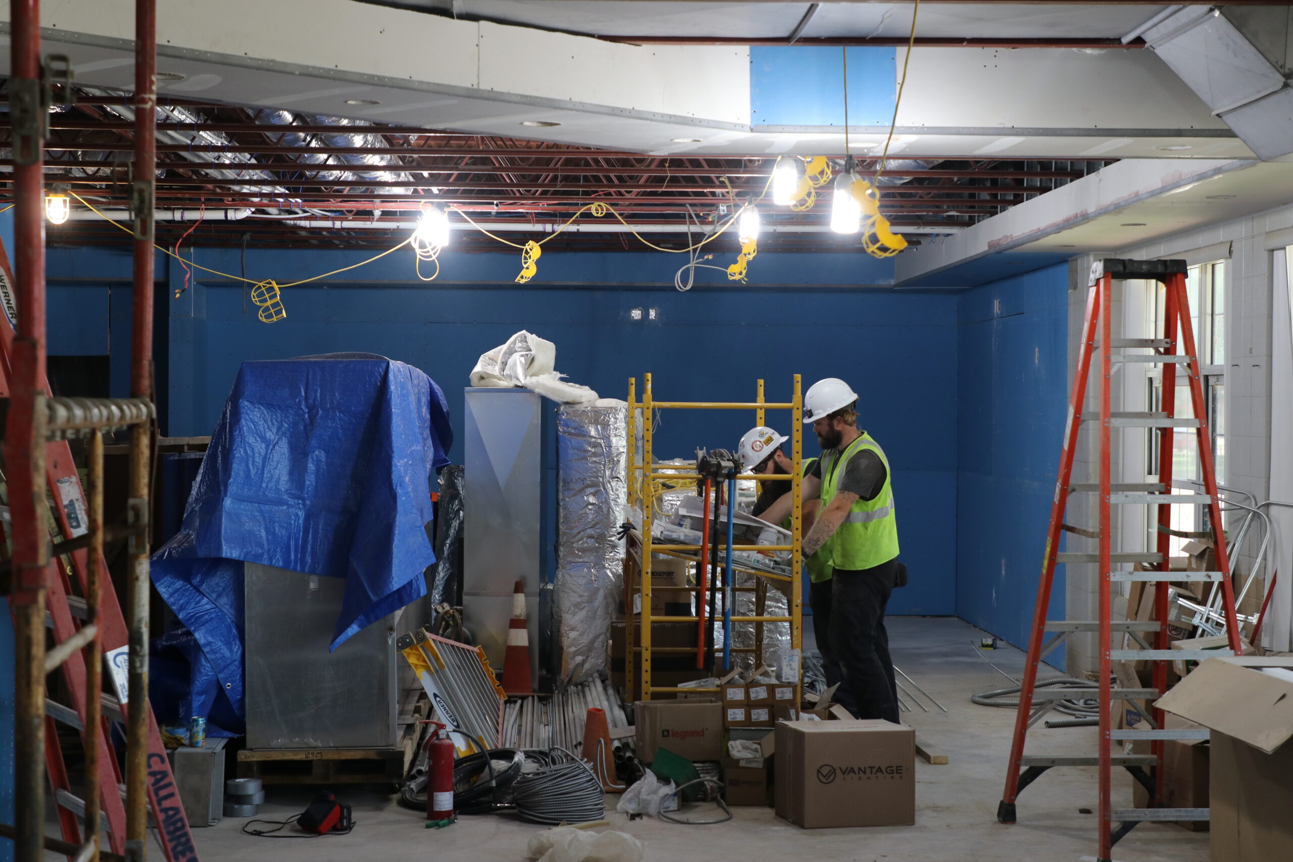 Interior construction on building