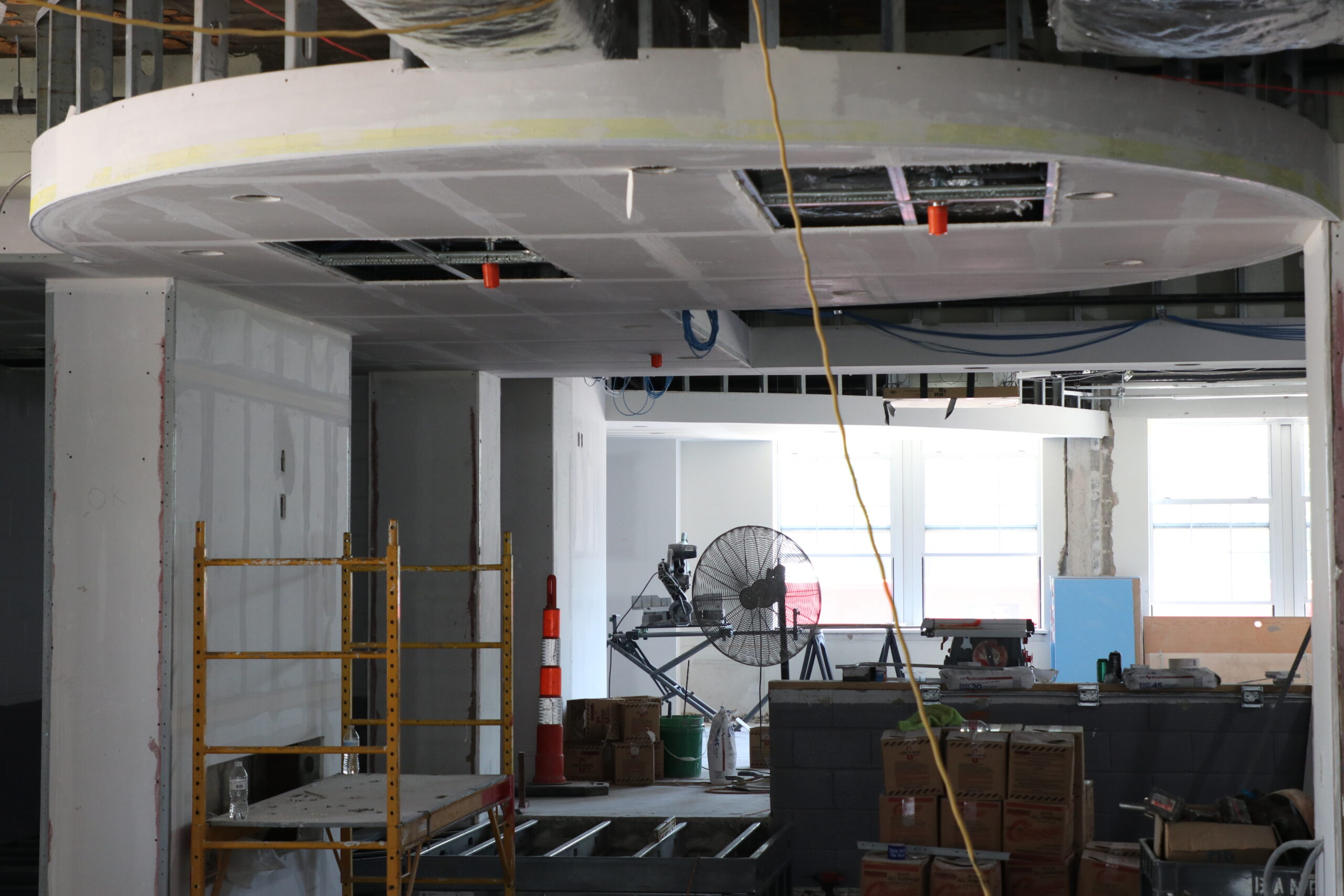 Interior construction on building