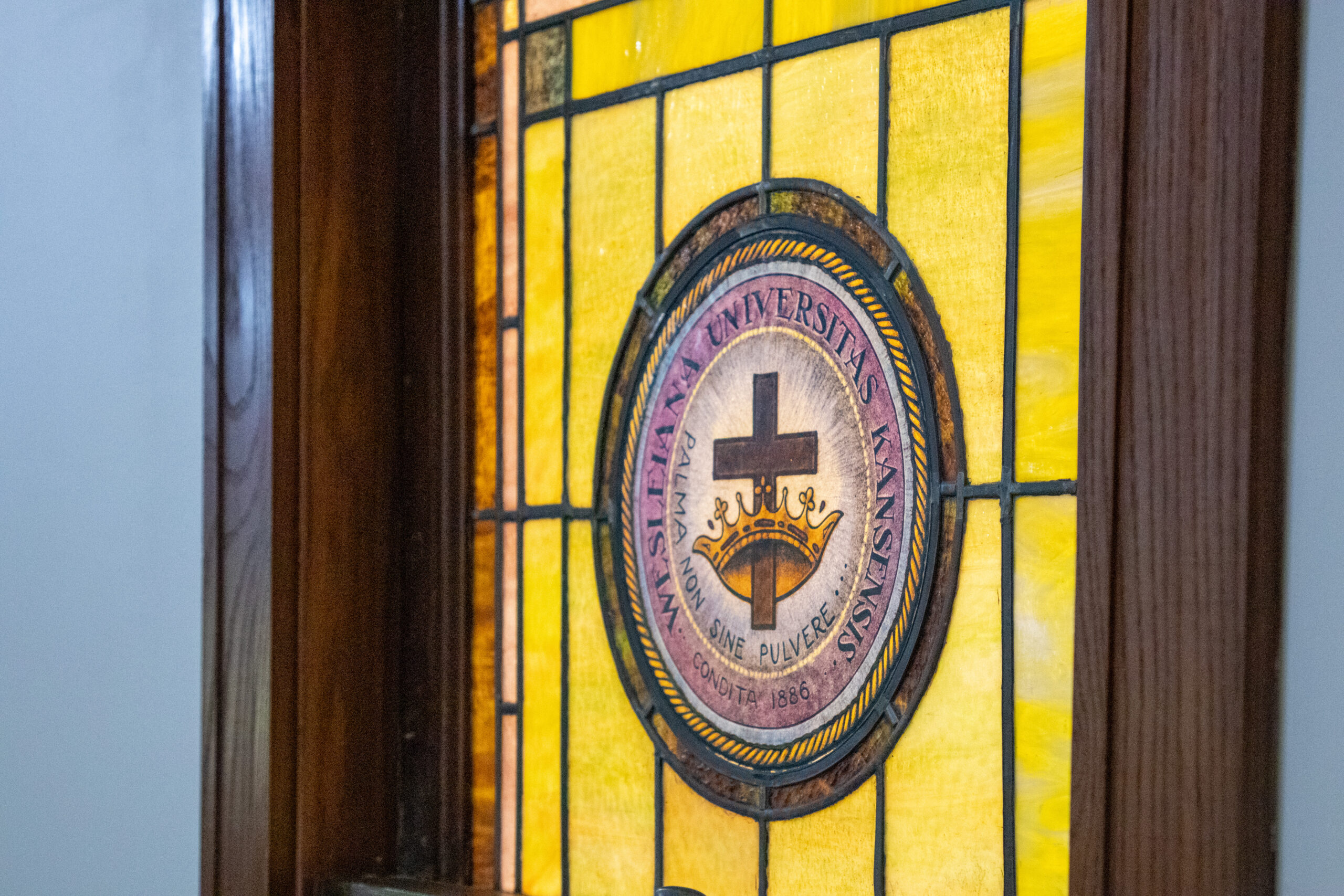 Stain galss window with cross