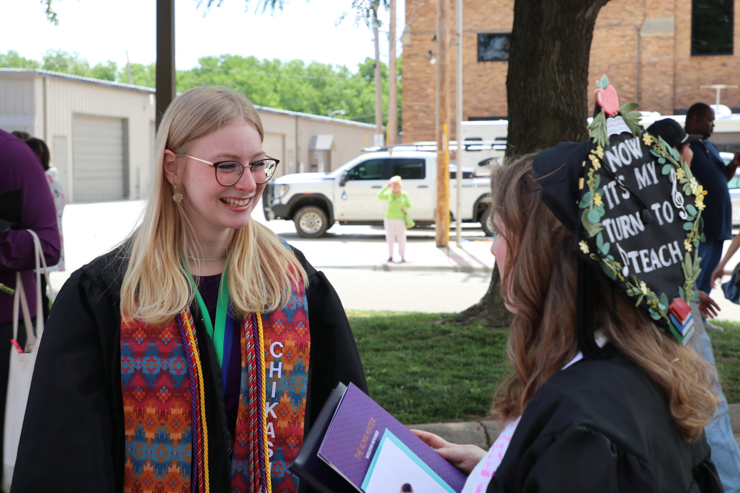 Students in graduation attire