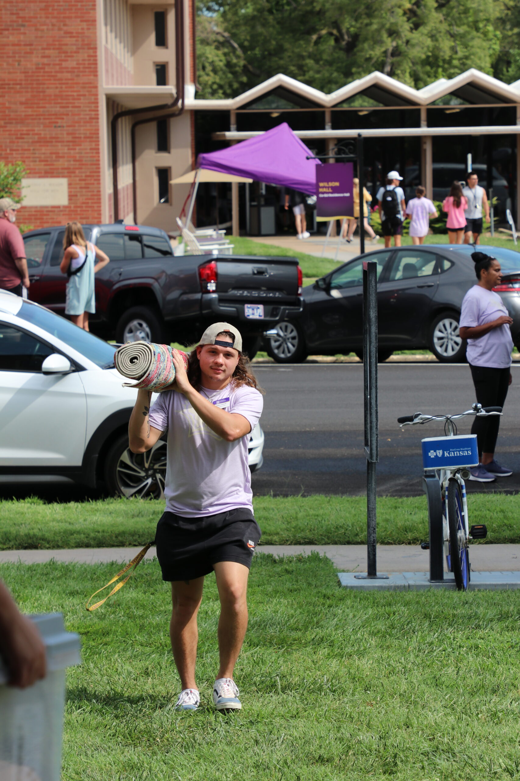 Student carrying large item