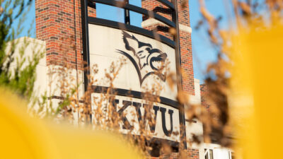 Sign on front of building