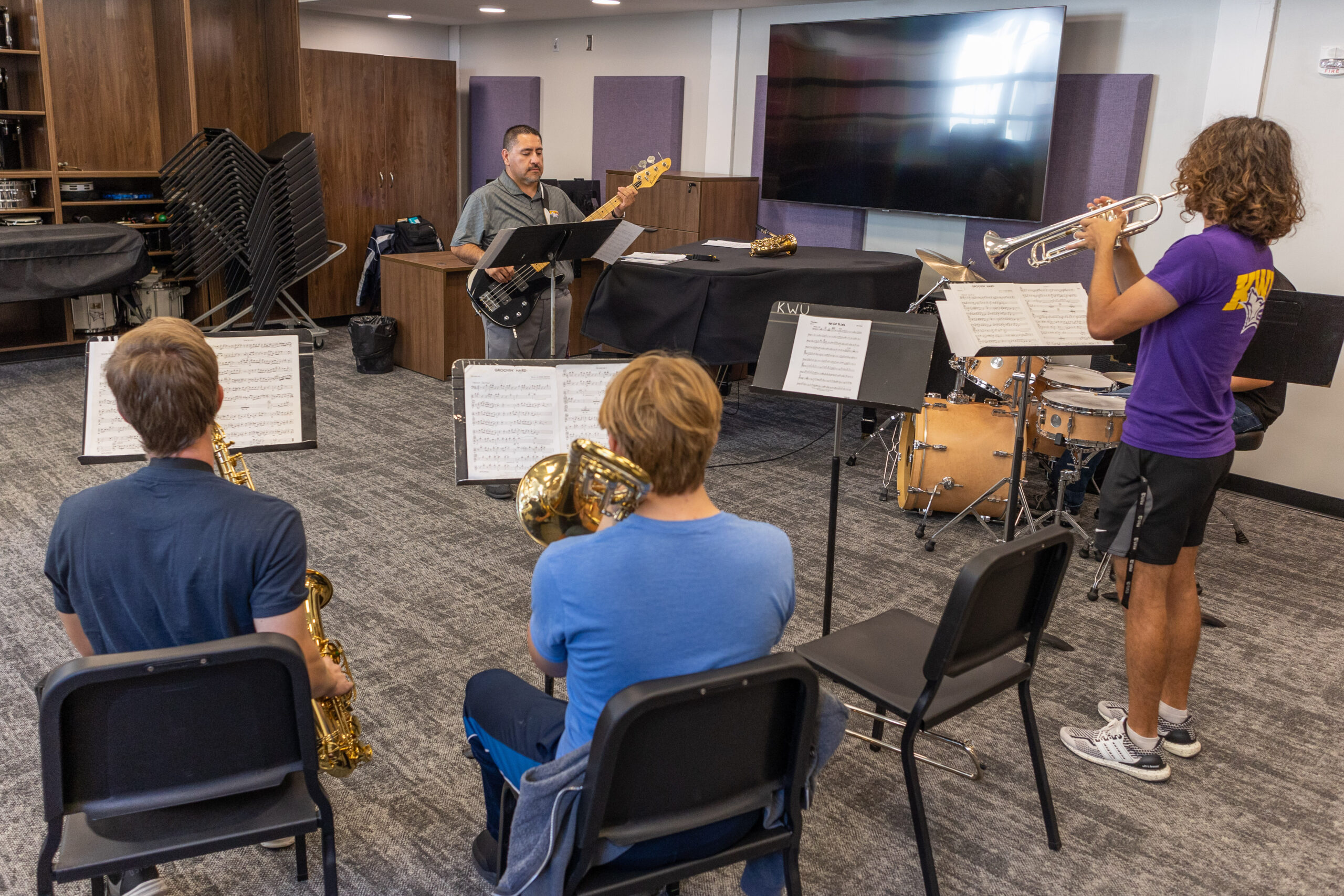 Students during rehearsal.