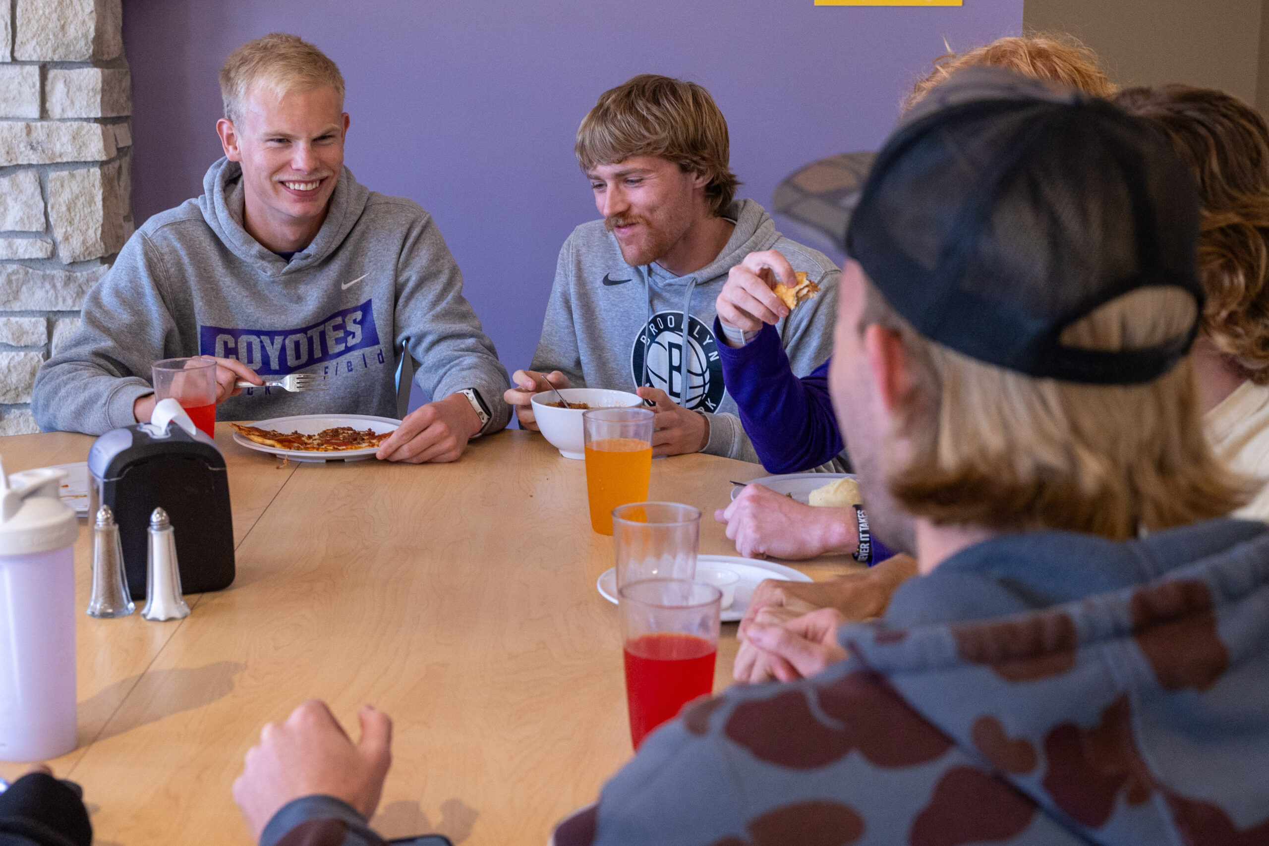 Students enjoying lunch at Bieber Dining Hall